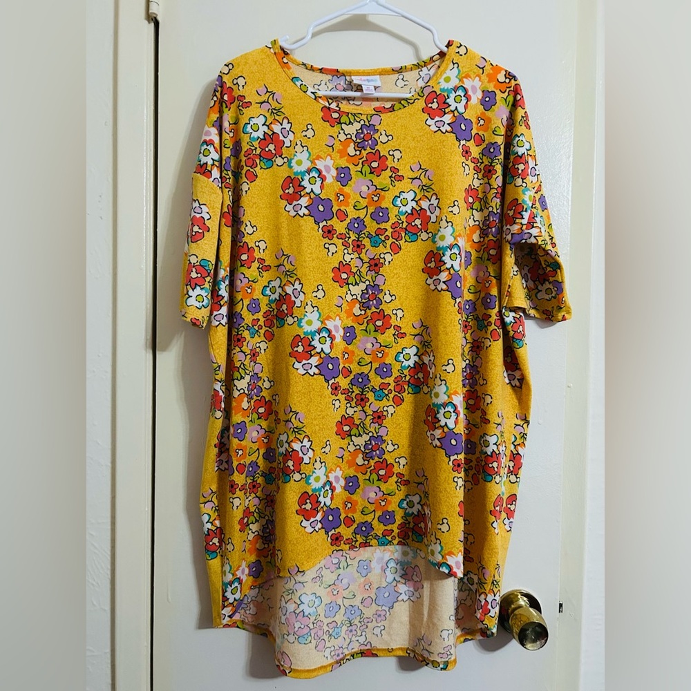 LuLaRoe Yellow Floral Top